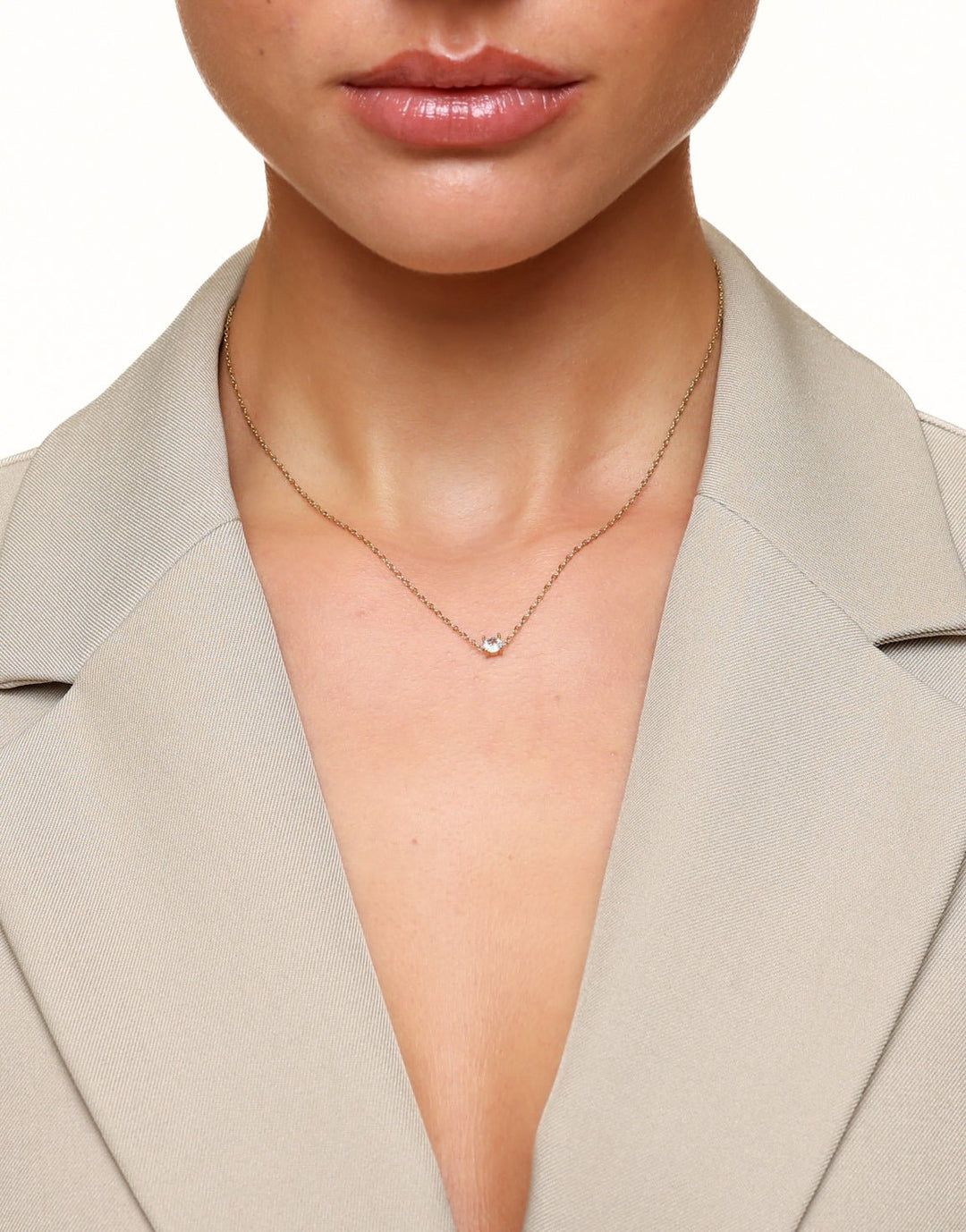 Gouden Zirkonia Steen Ketting