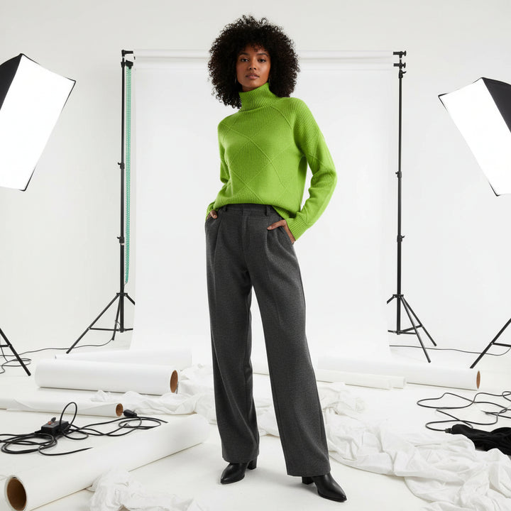 Ridgeweave Mock-Neck Knit Jumper