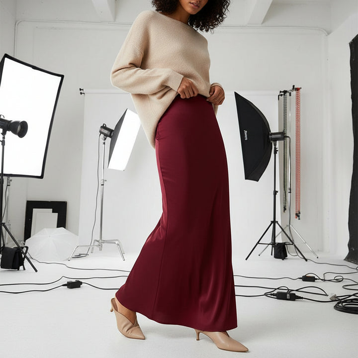 Satin Flow Maxi Skirt