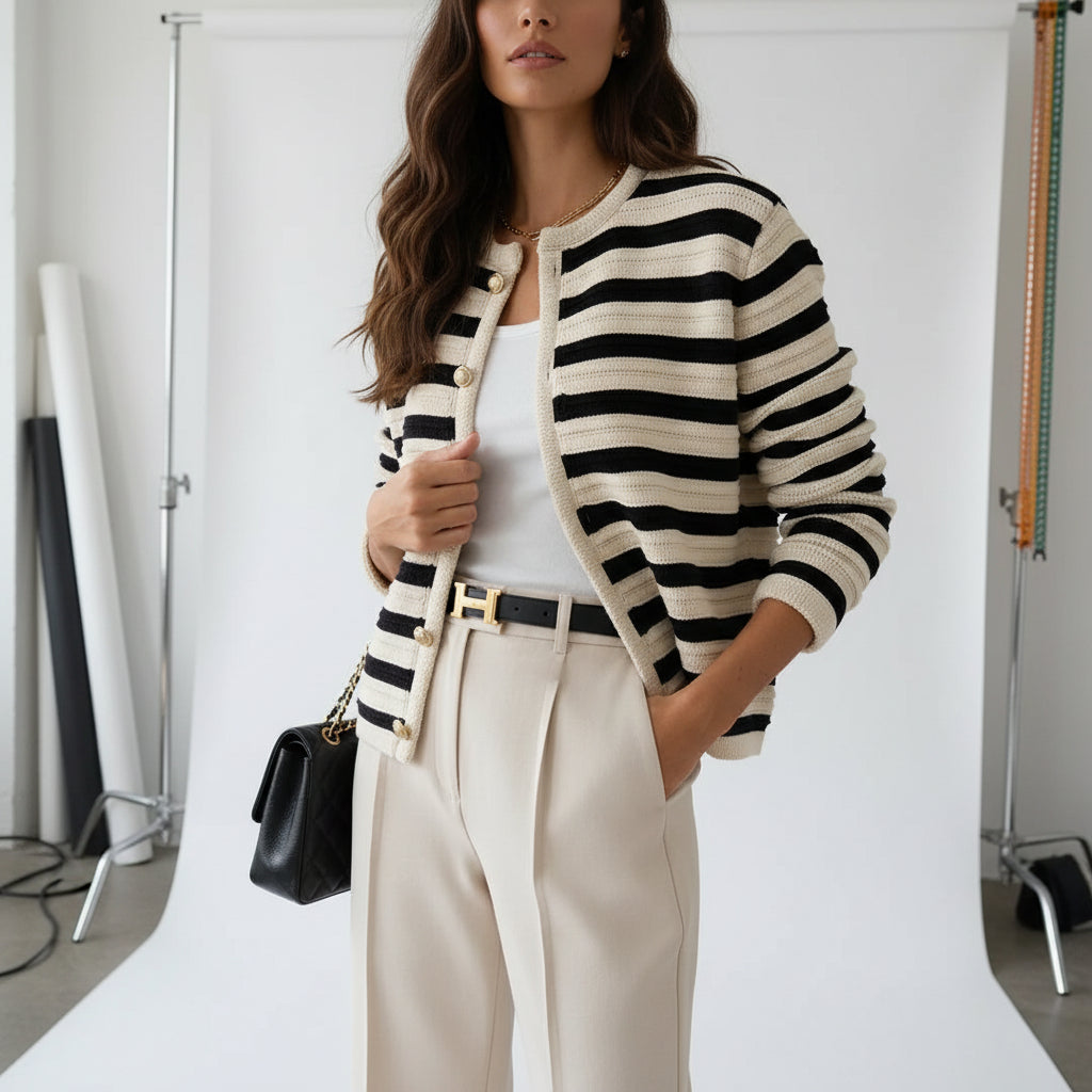 Striped Knit Cardigan