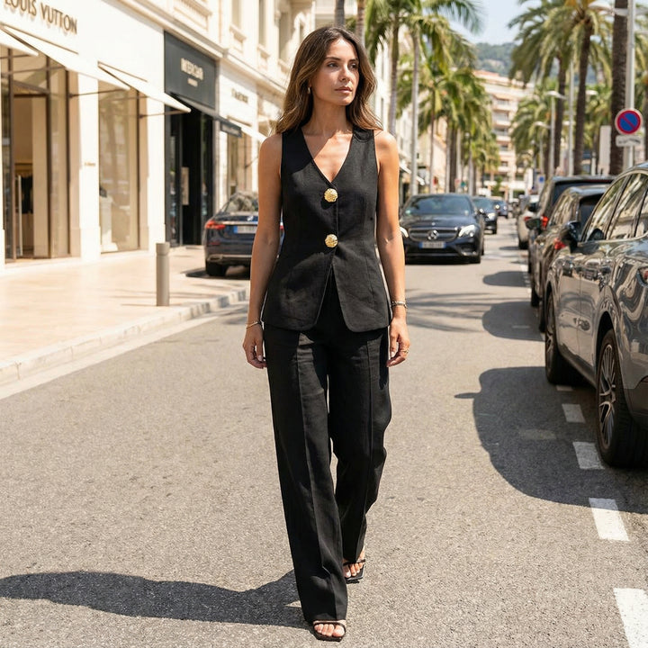 Floral Button Tailored Set