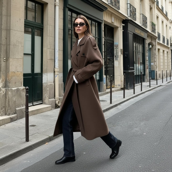 Belted Wool Trench Coat