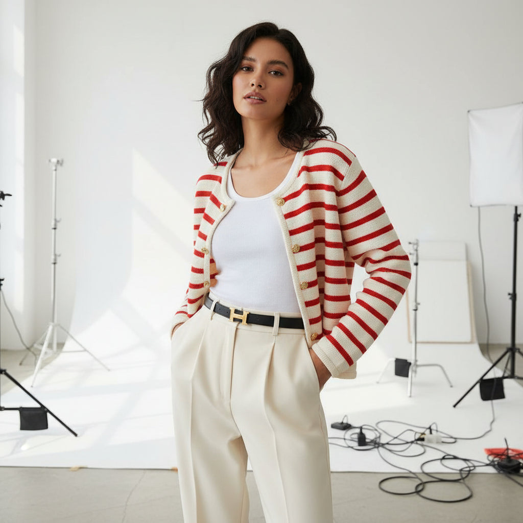 Striped Knit Cardigan