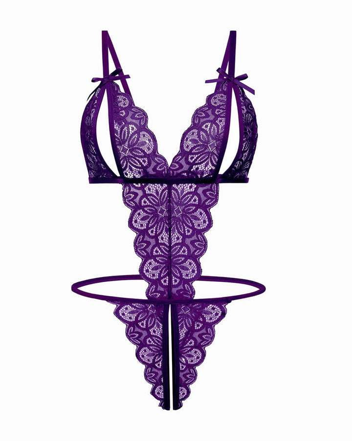 Aurivienne – Lace Deep V Teddy