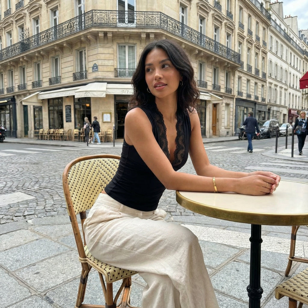 Serene Lace Top - black