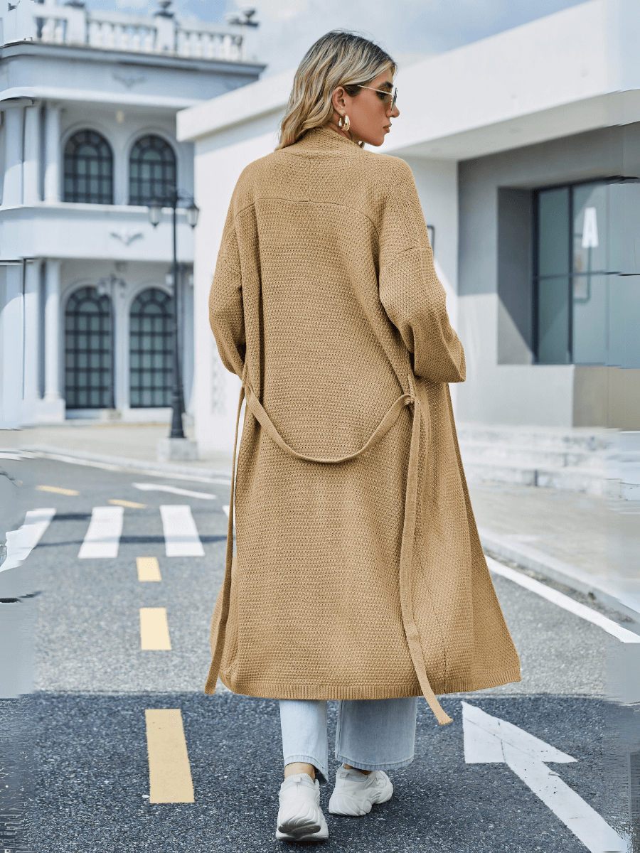 Khaki Skyline Drift Longline Cardigan