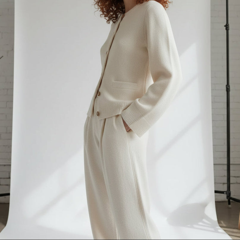 Wool Button Knit Cardigan