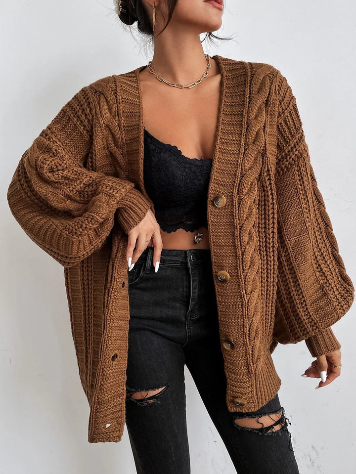 Hearthside Cable Knit Slouch Cardigan