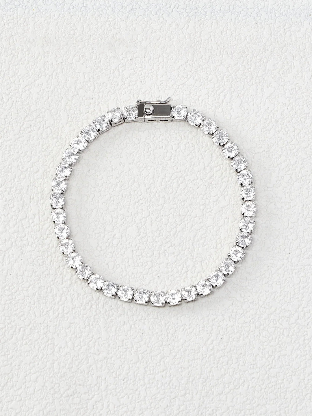 Cubic Zirconia Bracelet Silver Rhinestone Daily Wear