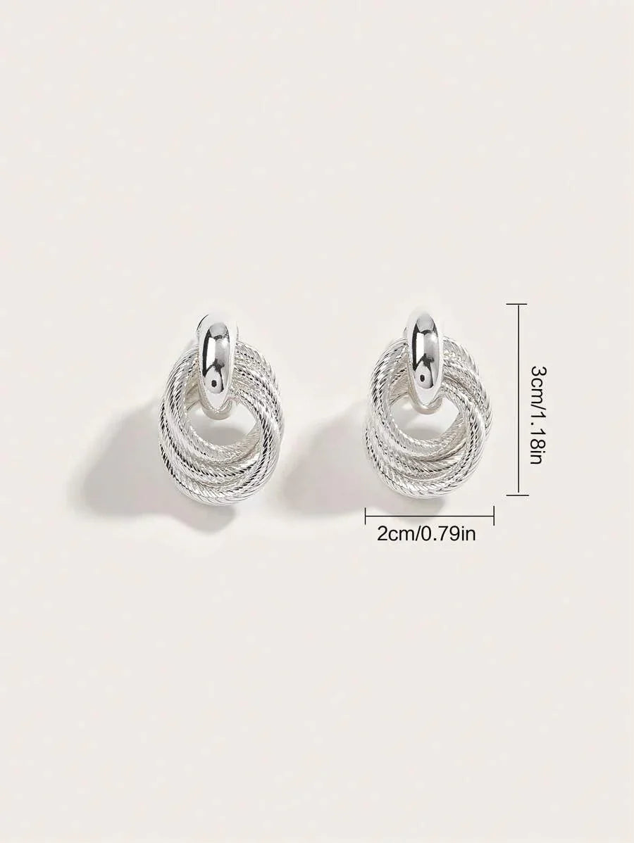 Geometric Gold Twist Clip On Earrings Two Layer Shine