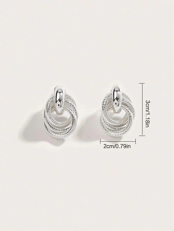 Geometric Gold Twist Clip On Earrings Two Layer Shine