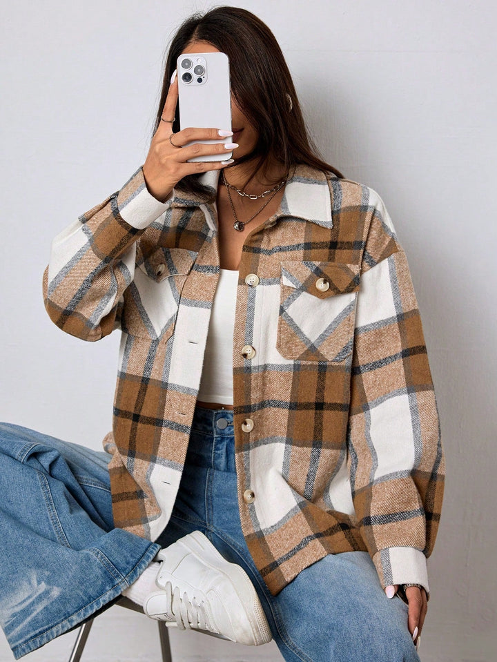 Off Grid Checked Button-Up Jacket