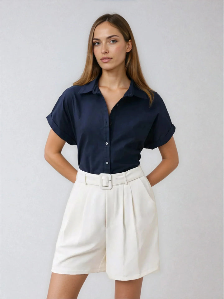Front Open Collar Casual Shirt Button Front Classic Fit