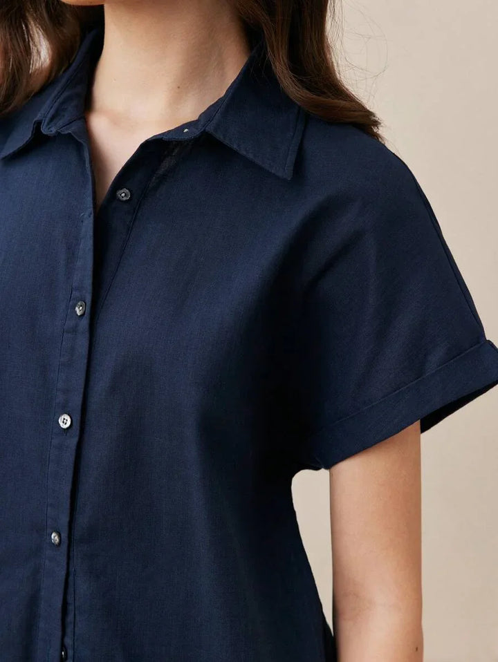 Front Open Collar Casual Shirt Button Front Classic Fit