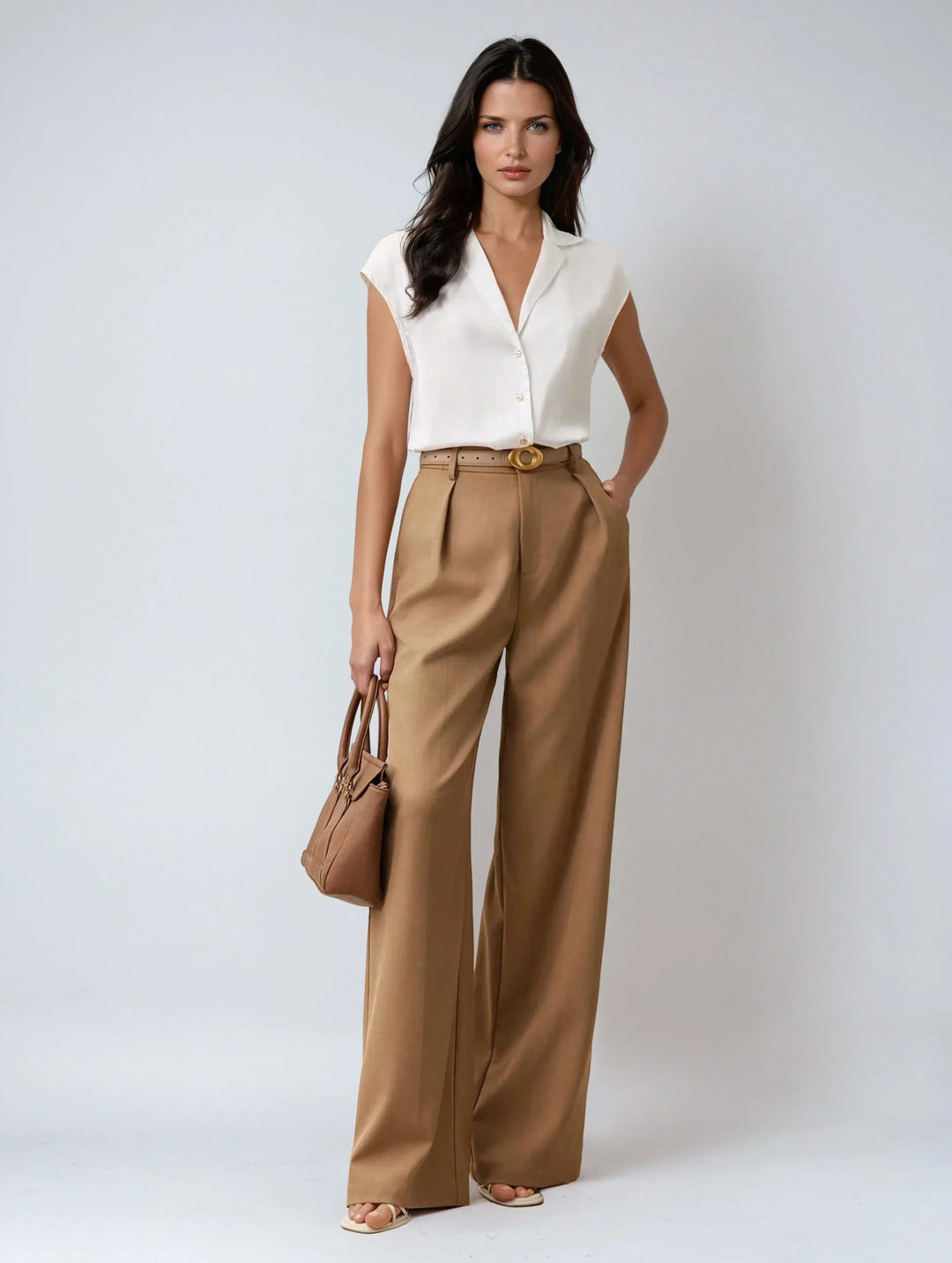 Satin Lapel Blouse Casual Elegant Collection Chic Wardrobe