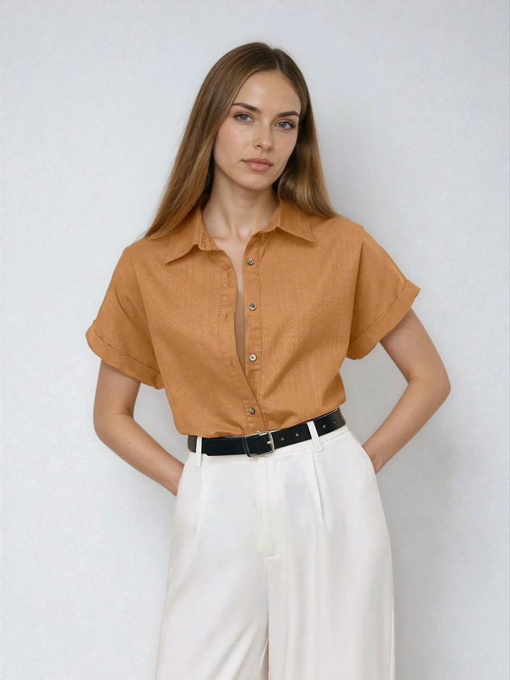 Front Open Collar Casual Shirt Button Front Classic Fit