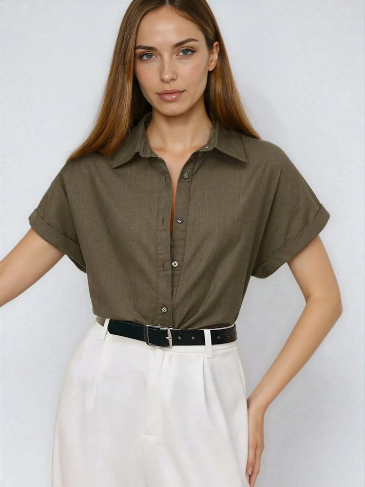 Front Open Collar Casual Shirt Button Front Classic Fit