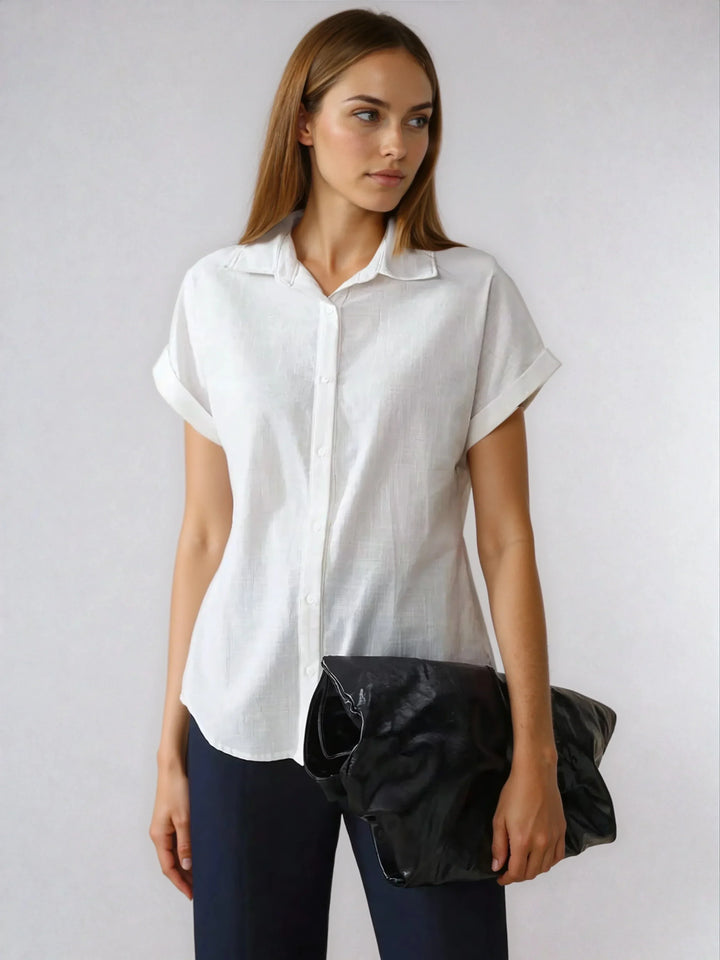 Front Open Collar Casual Shirt Button Front Classic Fit