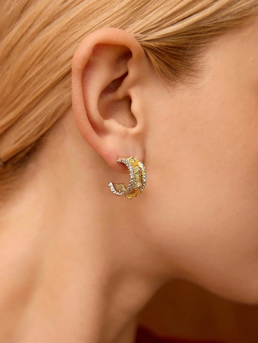 Gold Plated Multicolor Rhinestone Earrings For Daily Wear
