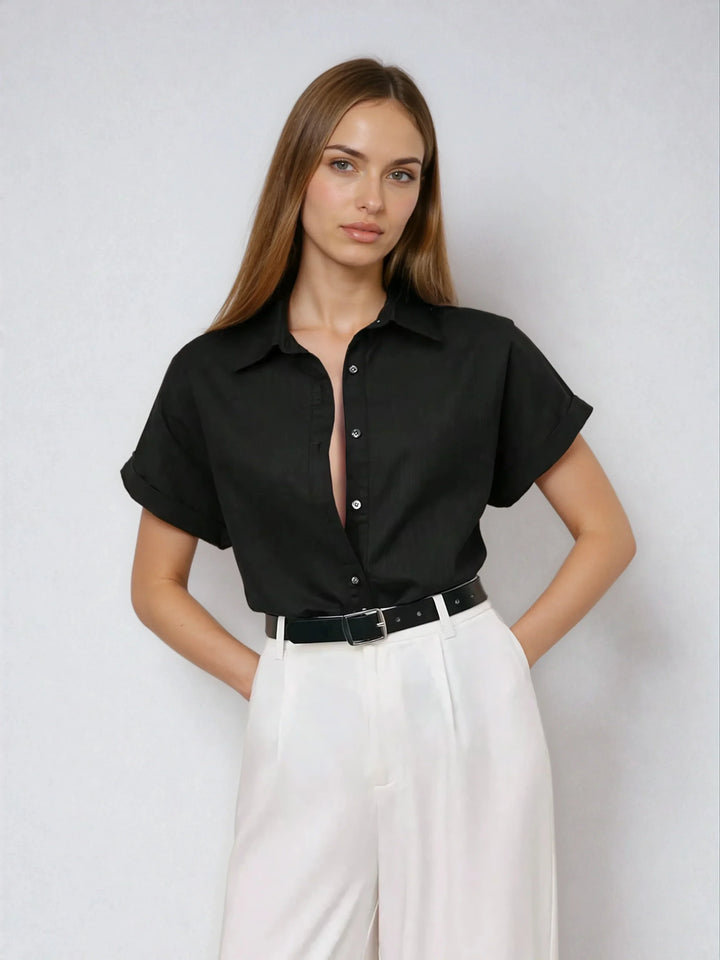 Front Open Collar Casual Shirt Button Front Classic Fit