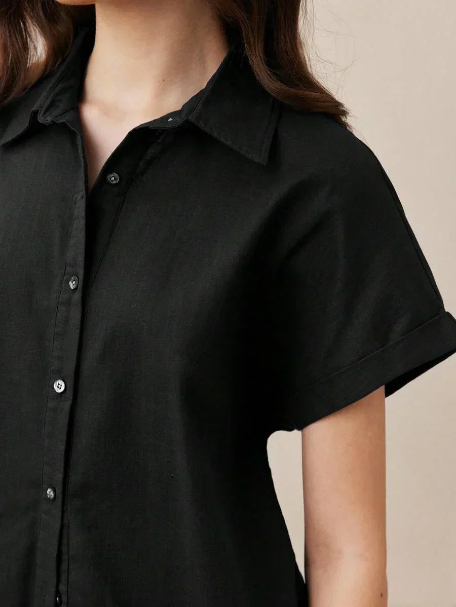 Front Open Collar Casual Shirt Button Front Classic Fit