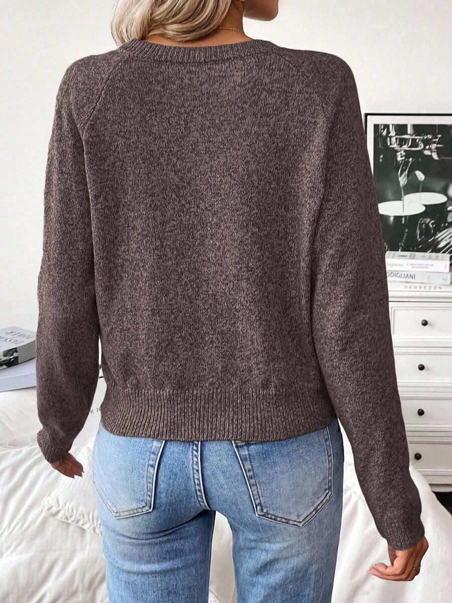Cozy Knit Sweater With Half Zip Button Front Versatile