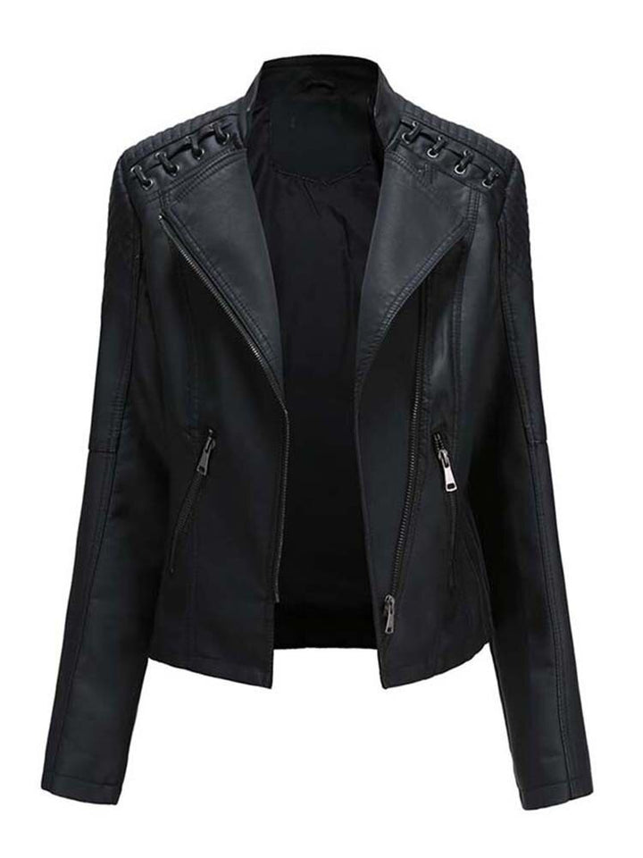 Verde Edge Lace-Up Faux Leather Jacket