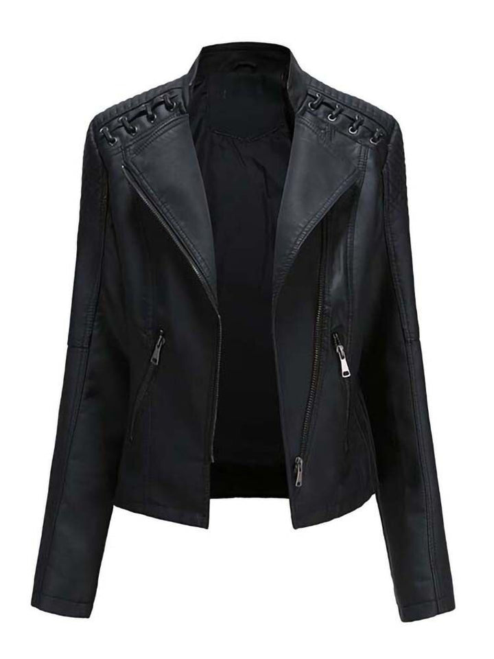 Verde Edge Lace-Up Faux Leather Jacket
