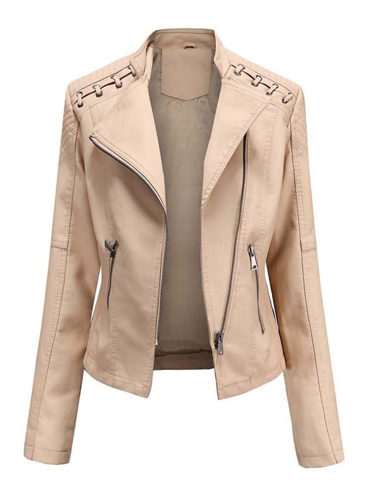 Verde Edge Lace-Up Faux Leather Jacket