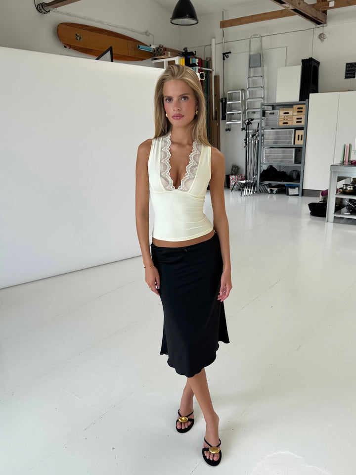 Lucia basic lace top - light yellow
