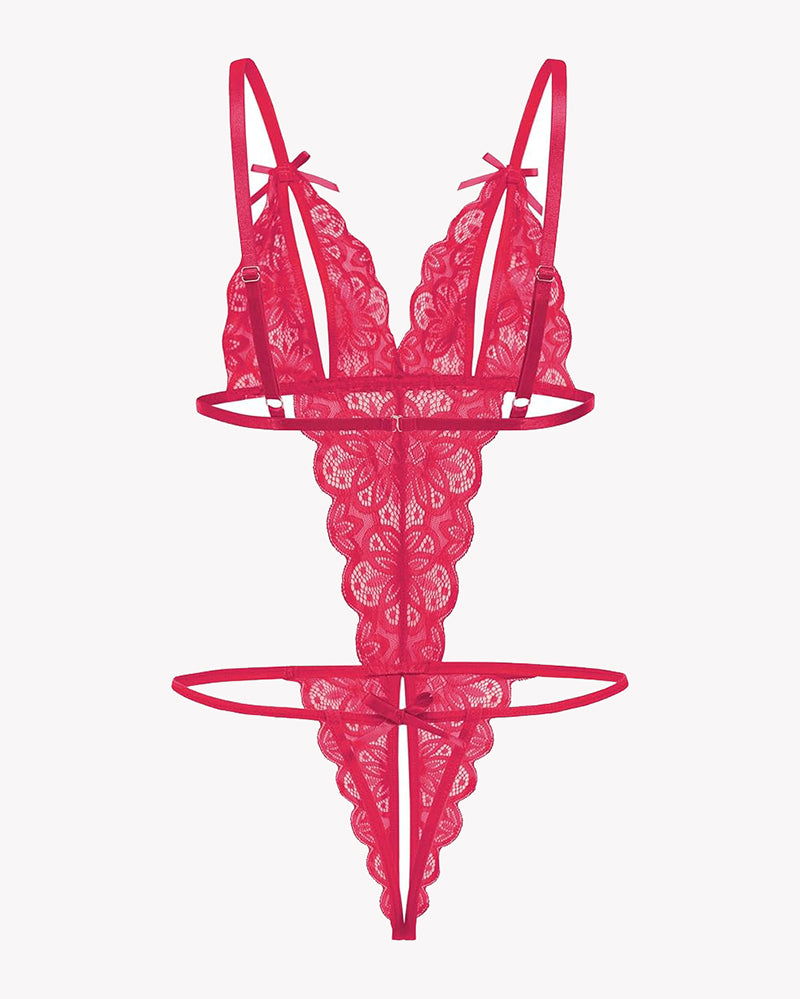 Aurivienne – Lace Deep V Teddy