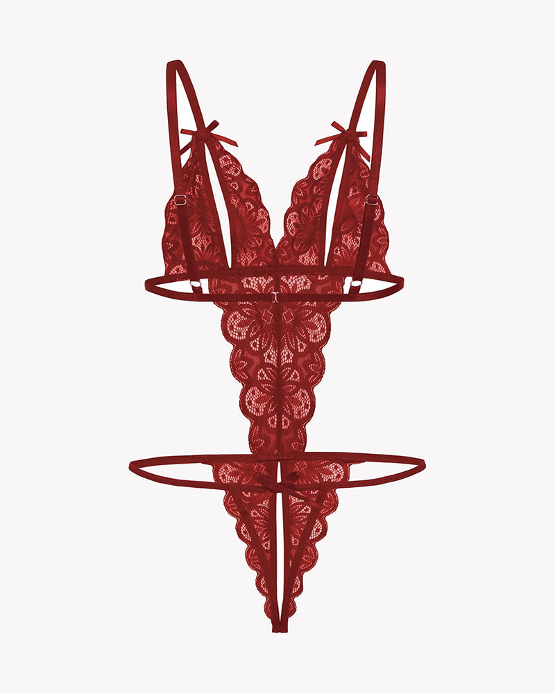 Aurivienne – Lace Deep V Teddy