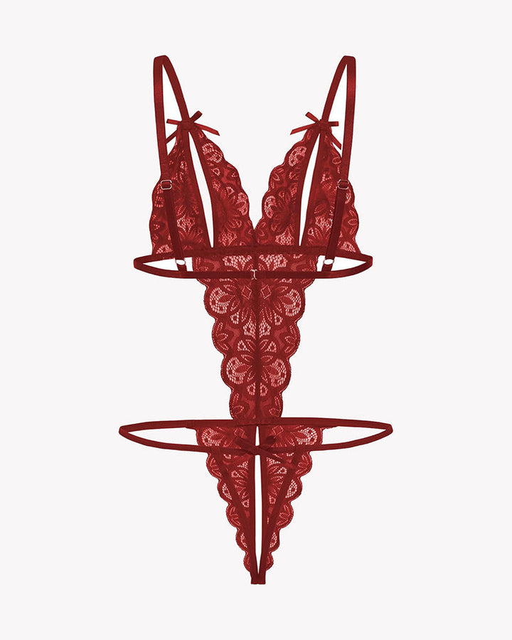 Aurivienne – Lace Deep V Teddy