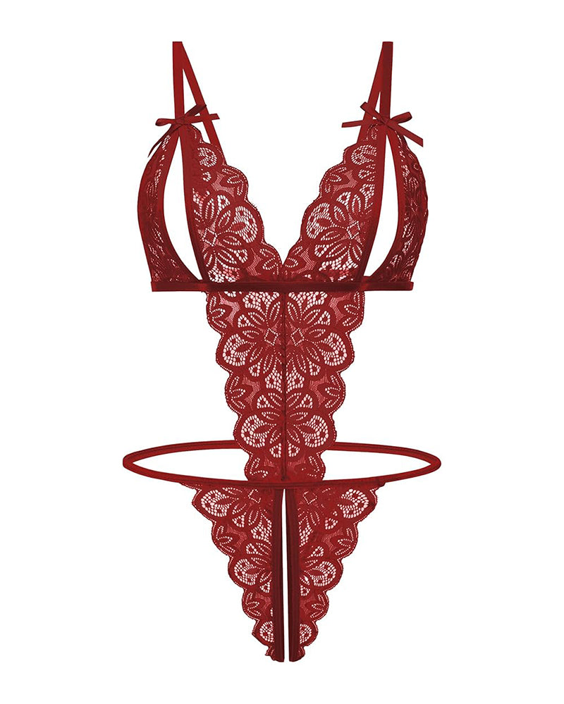 Aurivienne – Lace Deep V Teddy