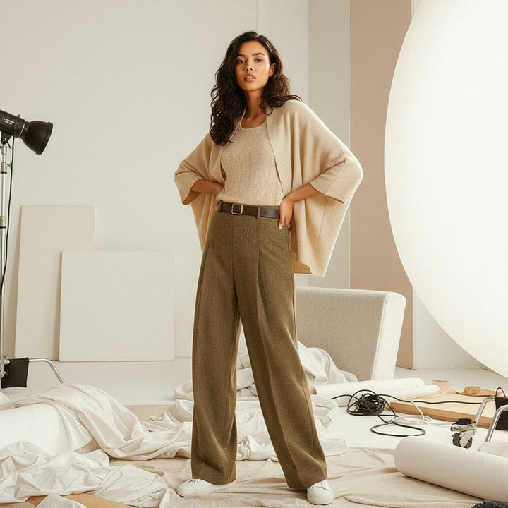 Draped Open-Knit Cardigan