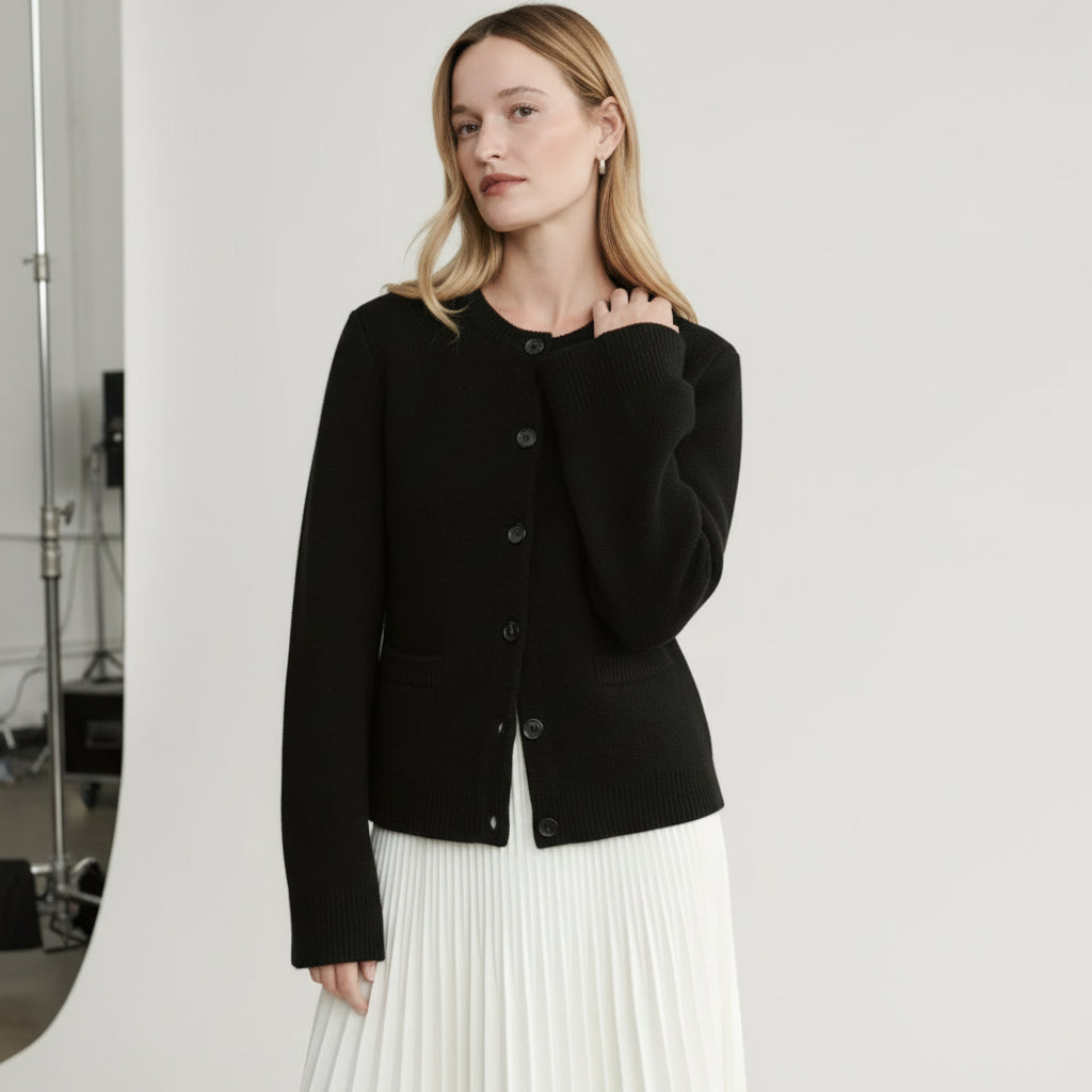 Wool Button Knit Cardigan