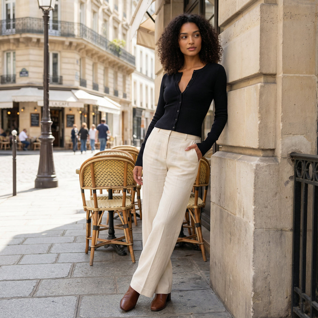 Wool Blended Cardigan - Black