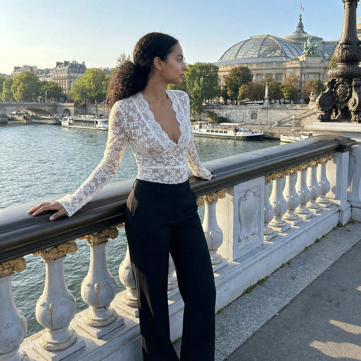 Refined Lace Top - cream