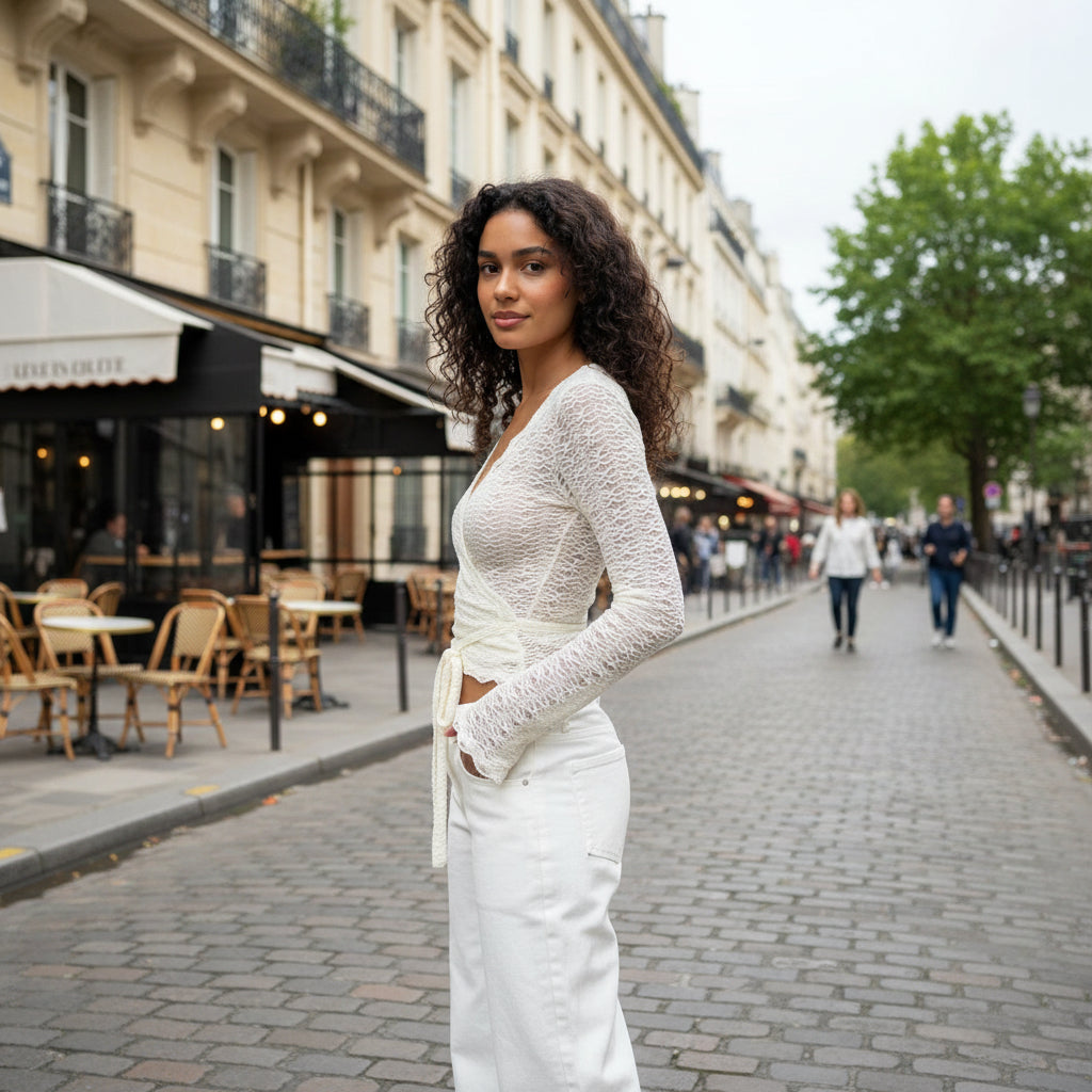 Floral Fit Top - cream