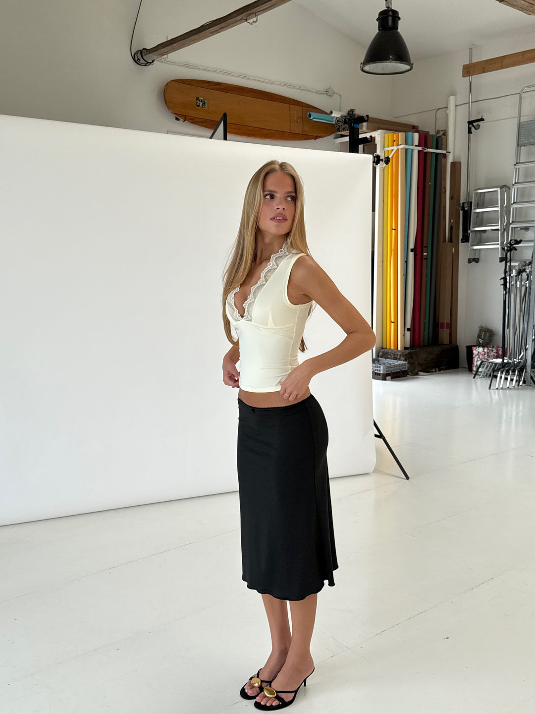 Lucia basic lace top - light yellow