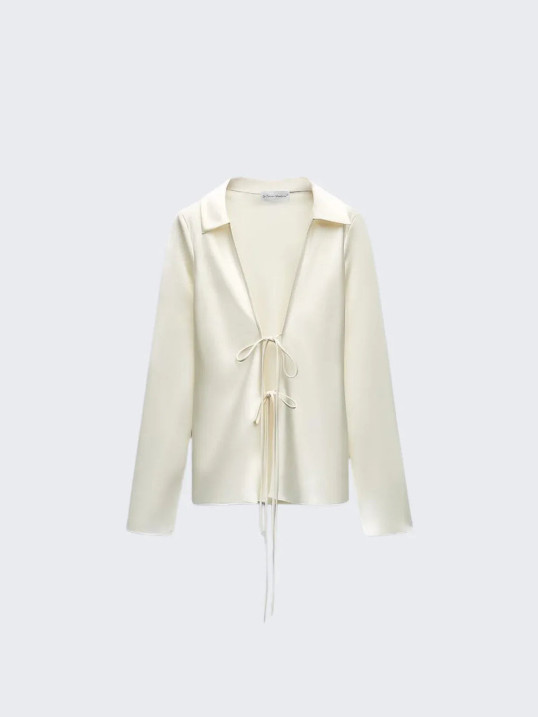 Ivory Charm Front-Tie Shirt