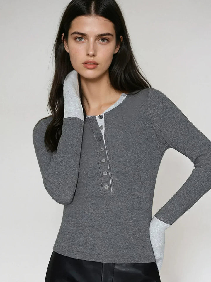 Modern Classic Contrast Cuff Henley