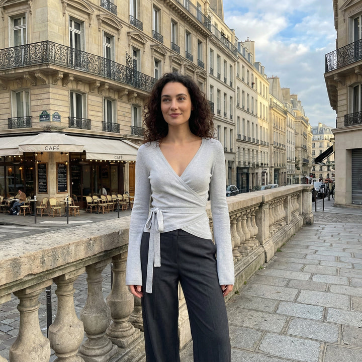 Stretch Knit Top - light grey