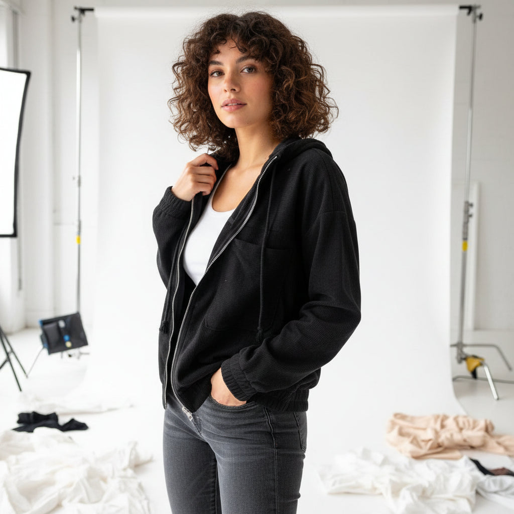 Seabreeze Corduroy Zip Hoodie