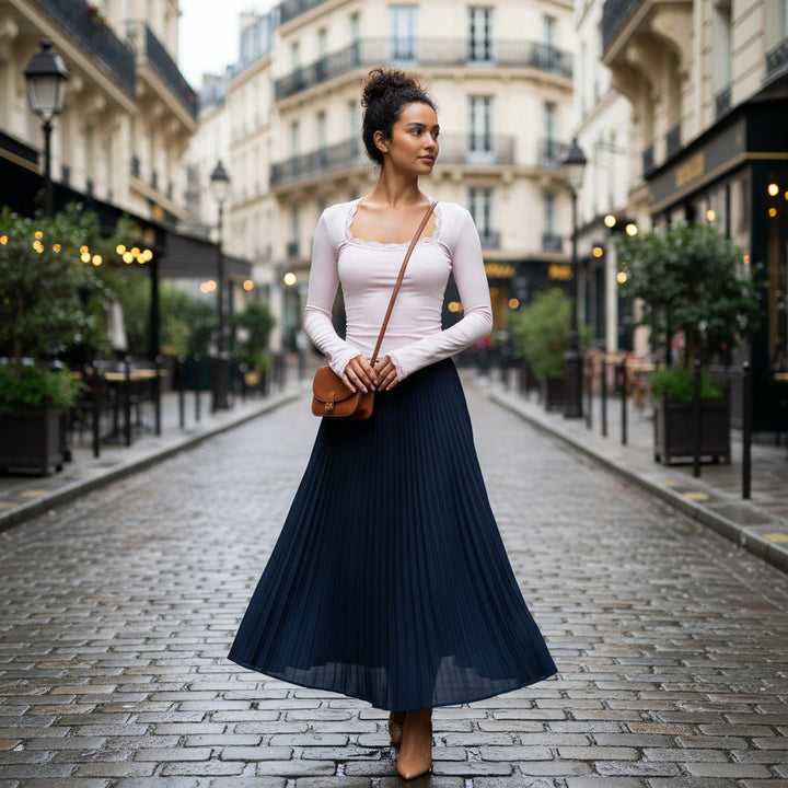 Soft Lace Trim Top - Pink
