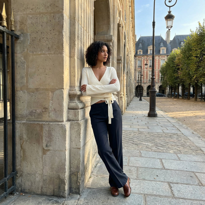 Stretch Knit Top - cream