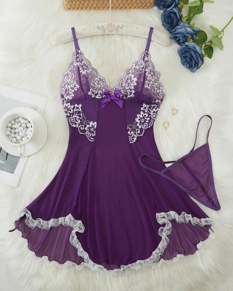 Ismeria Lace Nightdress – purple
