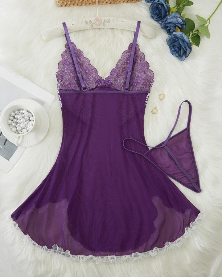 Ismeria Lace Nightdress – purple
