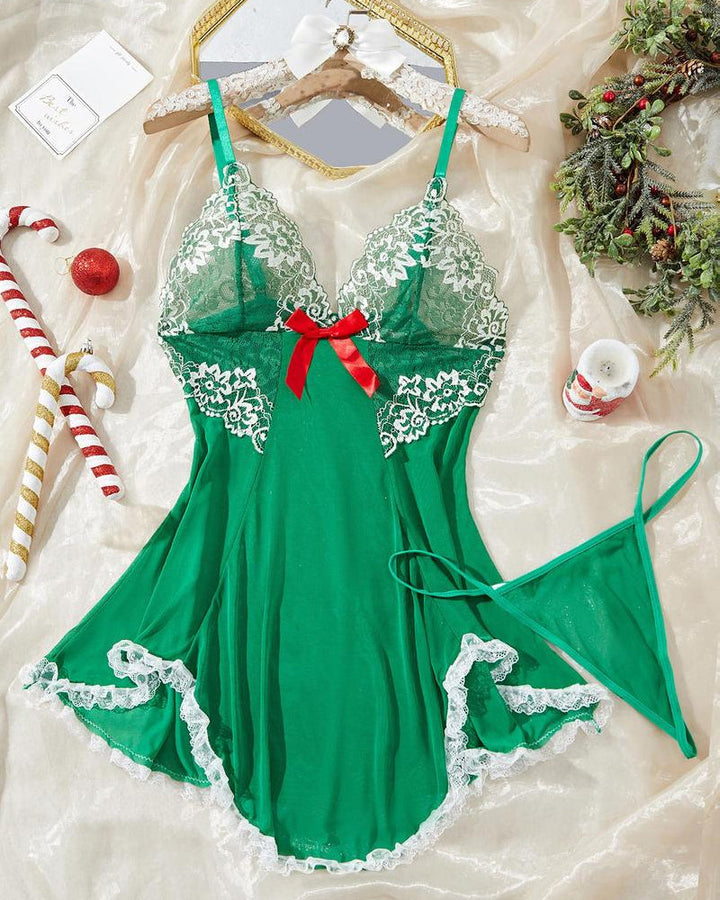 Ismeria Lace Nightdress – green