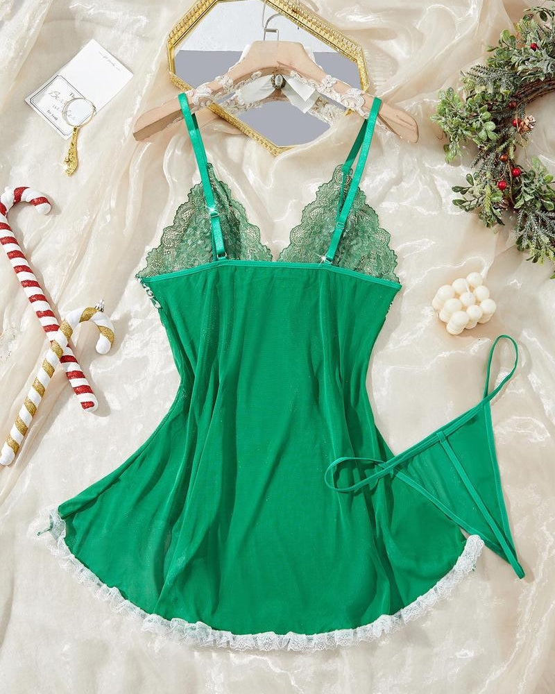 Ismeria Lace Nightdress – green